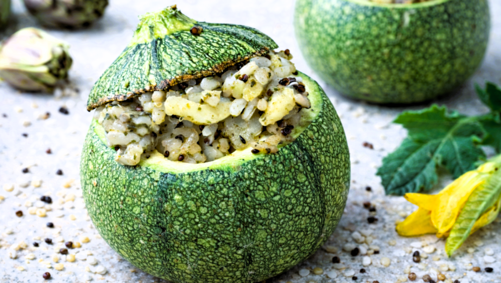 zucchine ripiene con riso quinoa carciofi zucchine e limone nero ricetta light gourmet