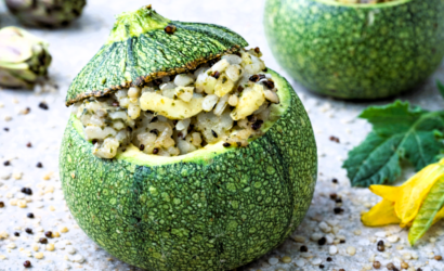 zucchine ripiene con riso quinoa carciofi zucchine e limone nero ricetta light gourmet