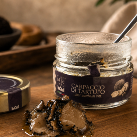 Carpaccio di Tartufo Tube Original con tartufo estivo conservato in olio extravergine di oliva