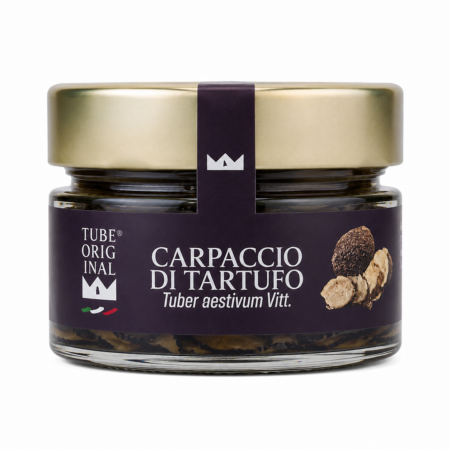 Carpaccio di Tartufo Tube Original con tartufo estivo in olio extravergine di oliva vaso da 80 g