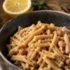 Pasta e ceci al limone con crema di ceci, Limone Nero e Crema di Peperoncino